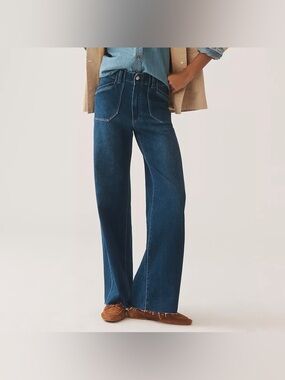 PAIGE Anessa Utility High-Rise Wide-Leg Jeans 31”